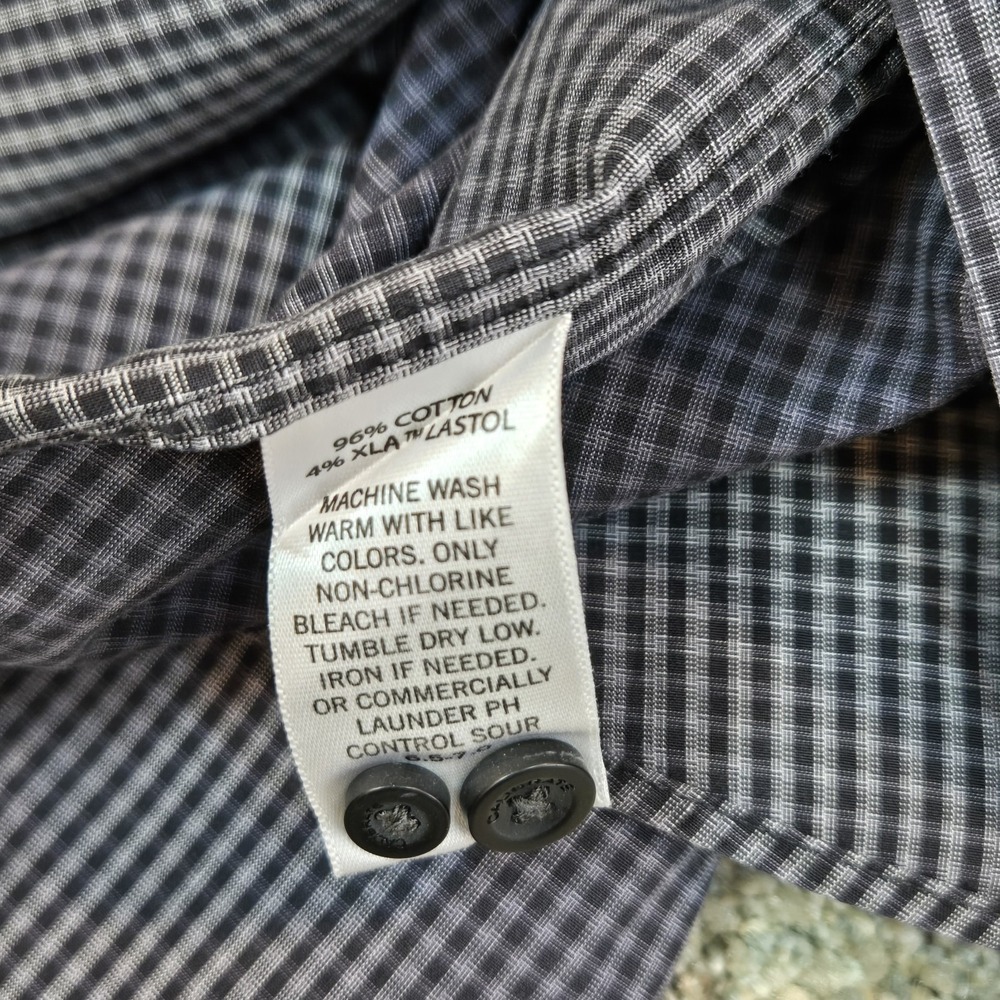Calibrate Trim Fit Blue White Checkered Mens L Tall Button down long sleeve - Picture 8 of 8